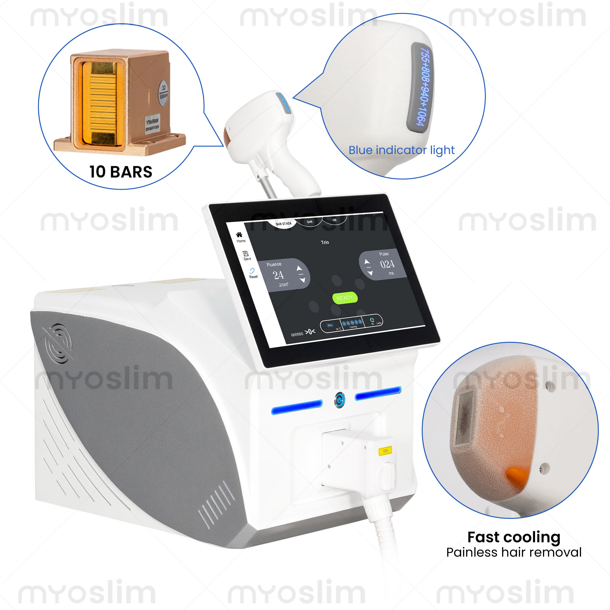 Alexandrite Laser Hair Removal Machine - Profesyonel Taşınabilir Diyot Lazerli Buz Titanyum