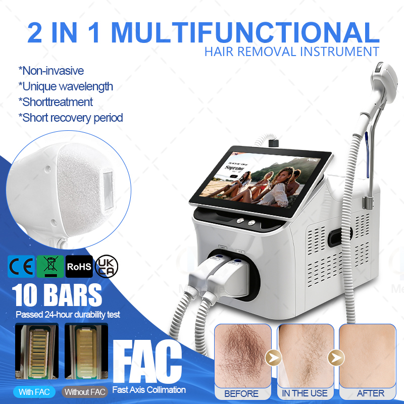 Masaüstü 2'si 1 Arada Diyot La - Nd Yag Laser Tattoo Removal Machine incelemesi ve fiyatı