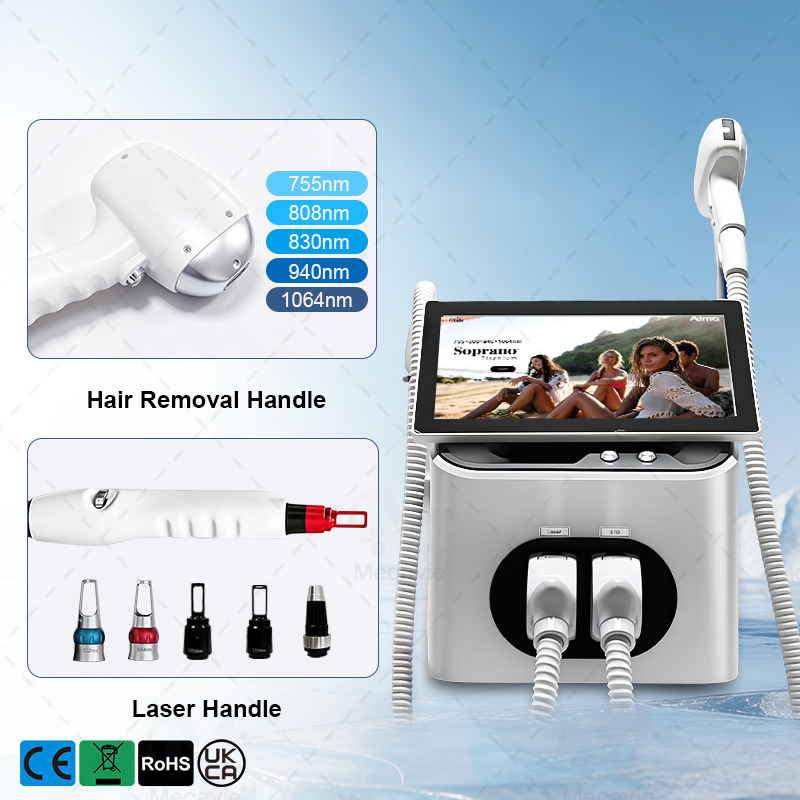Masaüstü 2'si 1 Arada Diyot La - Nd Yag Laser Tattoo Removal Machine incelemesi ve fiyatı